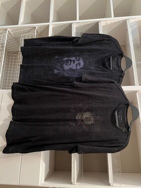 John Varvatos Black Vintage-Wash Graphic Tee Pair